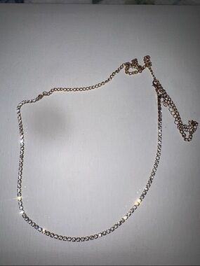 Gold-Tone Crystal Tennis Necklace - Unbranded